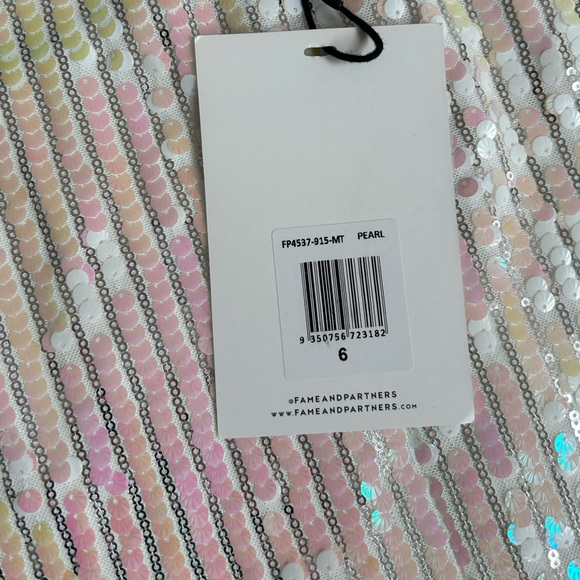 White Iridescent and Silver Sequin Dress - Picture 3 of 7